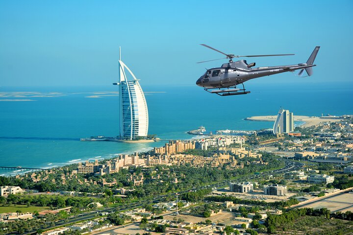 Experience Dubai from above soaring over iconic landmarks like Burj Khalifa and Palm Jumeirah. Witness the city’s stunning skyline and beautiful coastlines on an unforgettable helicopter adventure.